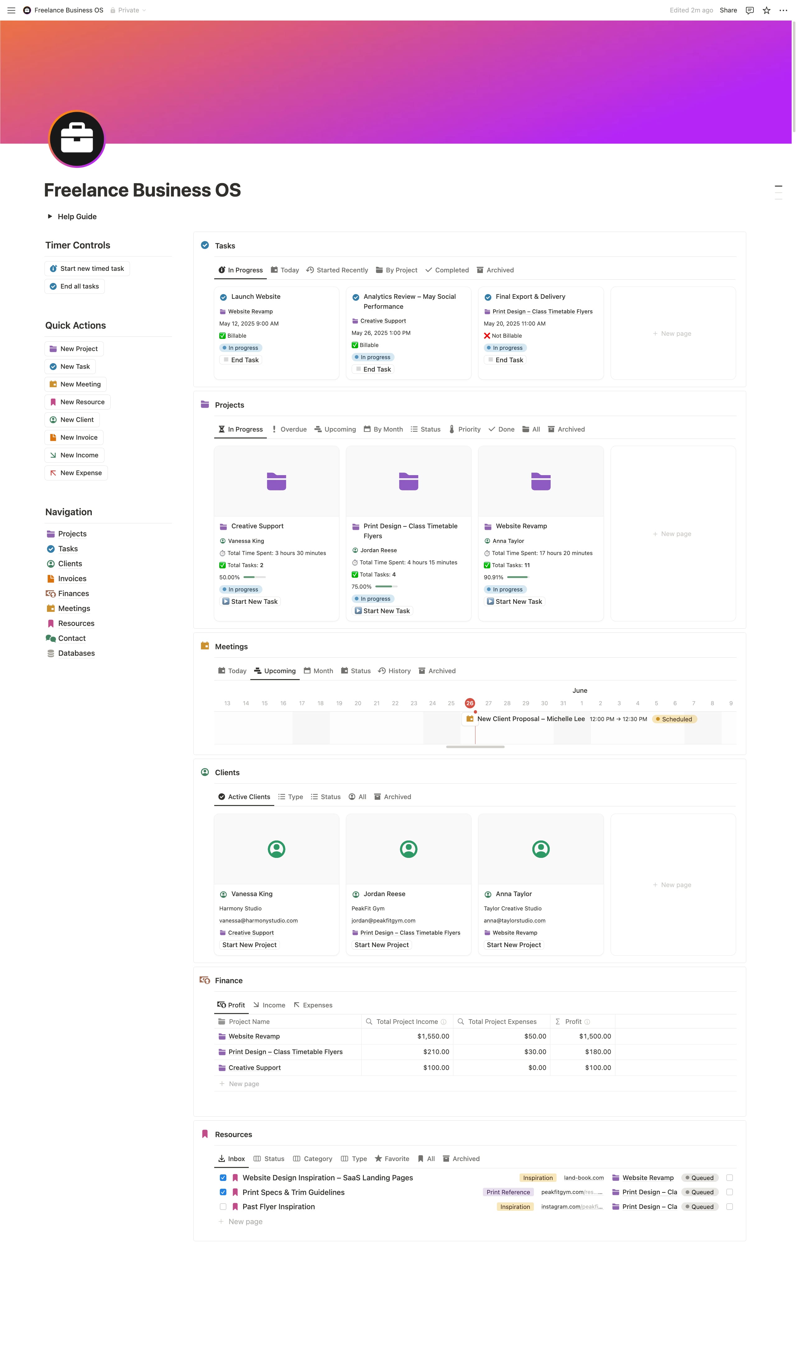 Freelance Business OS | Notion Template