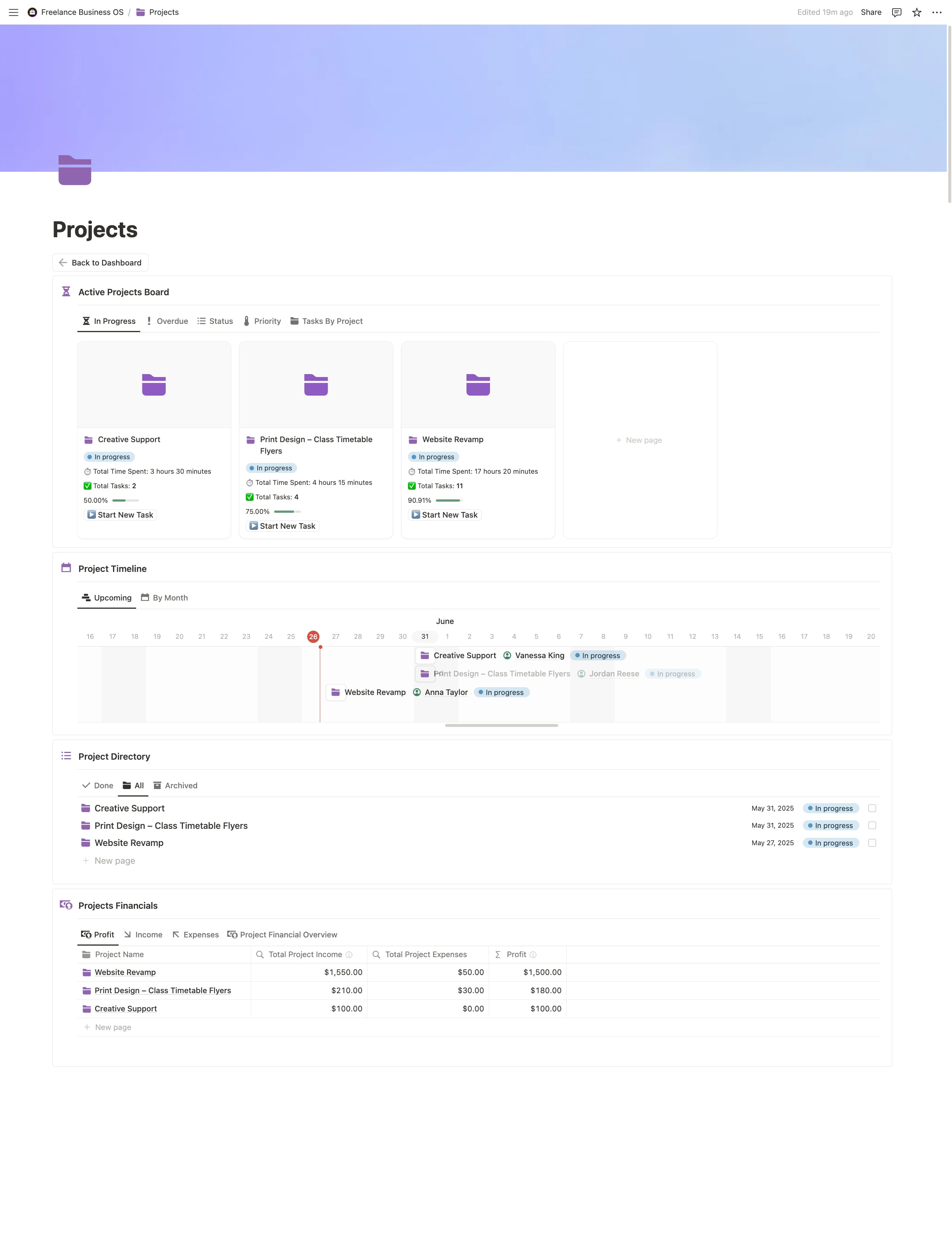 Freelance Business OS | Notion Template